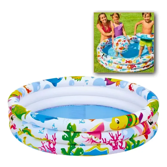Piscina Infantil 180 Litros Colorida Playground Criança