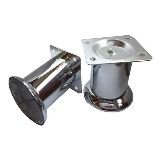 Pata Elefante 10 Cm Cromada Para Muebles, Base Cama, Sofá