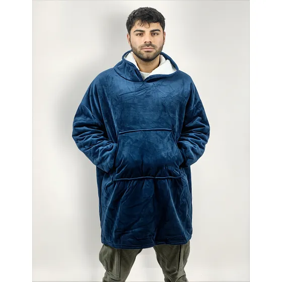 Hoodie Azul Polar Con Capucha Marca Wilma