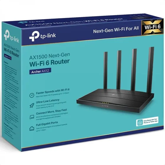 Router Ax12 Tp-link Doble Banda Ax1500 Ful Gigabit Rompemuro