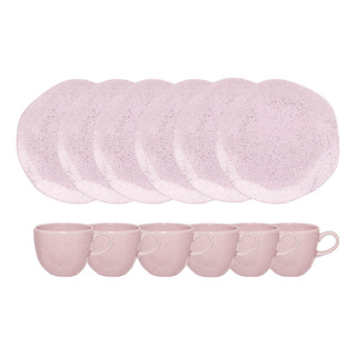 Kit 6 Pratos De Sobremesa + 6 Xícaras De Chá Ryo Oxford Kit 6 Pratos De Sobremesa + 6 Xícaras De Chá Ryo Oxford