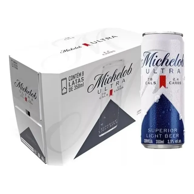 Caixa 8un Cerveja Michelob Ultra Lata 350ml Sem Glúten