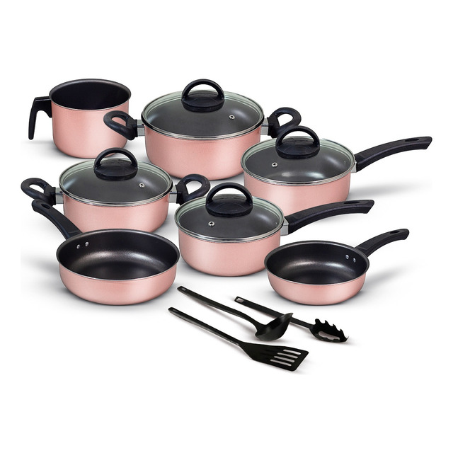 Conjunto Panelas Antiaderente 10 Peças Teflon Várias Cores Conjunto Panelas Antiaderente 10 Peças Teflon Várias Cores
