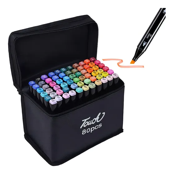 Set De 80 Marcadores Doble Punta Touch Yuzu Color Vibrant