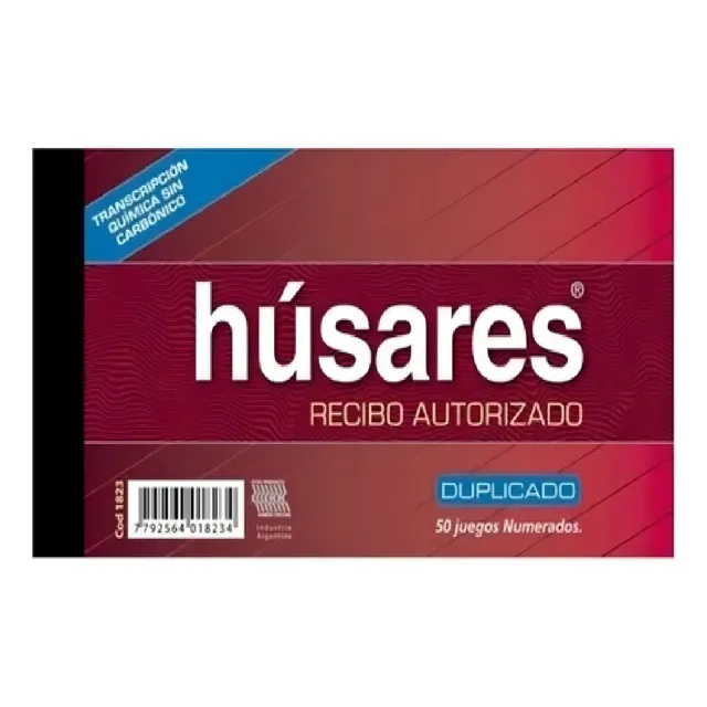 Talonario Husares 1823 Recibo Autorizado Duplicado 50 Juegos