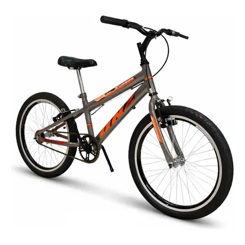 Bicicleta Infantil Aro 20 Bmx Houston Furion V-brake Aço Cor Prata