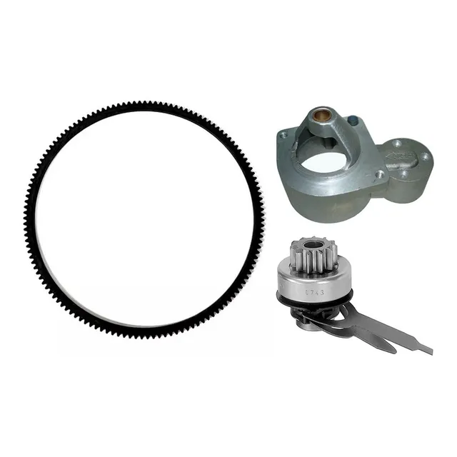 Kit Corona De Arranque + Cubre Impulsor + Bendix Fiat M.tipo