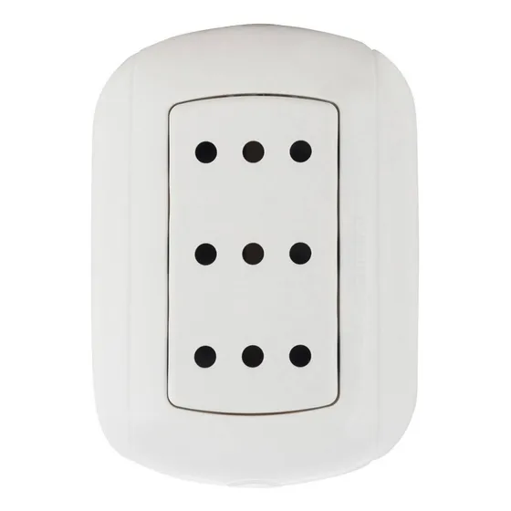 Enchufe Triple Sobrepuesto 2p+t 10a Oval Bticino Pack 2 Uni