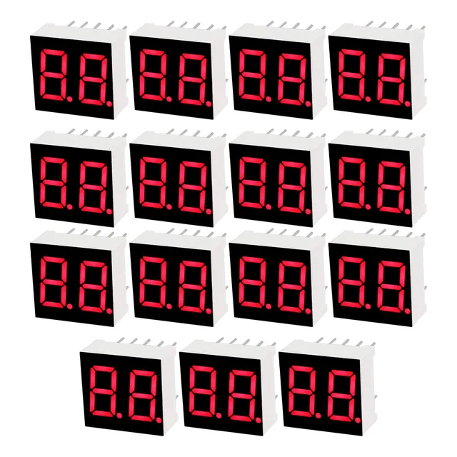 Tecneu 15 Piezas De Display 7 Segmentos 2 Dígitos Led Rojo Cátodo Común