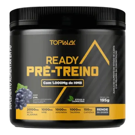 Pré Treino Topway Uva 195g Cafeína Hmb Taurina Beta-alanina