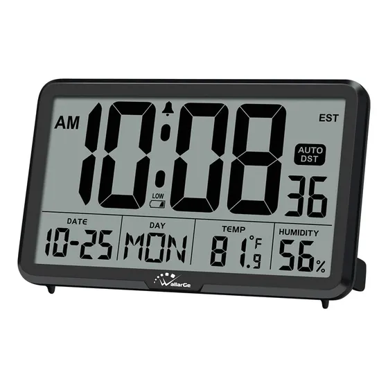 Wallarge Reloj De Pared Con Ajuste Automático, Funciona Con 