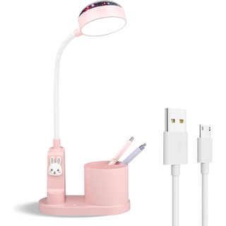 Lámpara De Escritorio Rosa Para Niños Con Soporte Para Bolíg Lámpara De Escritorio Rosa Para Niños Con Soporte Para Bolíg