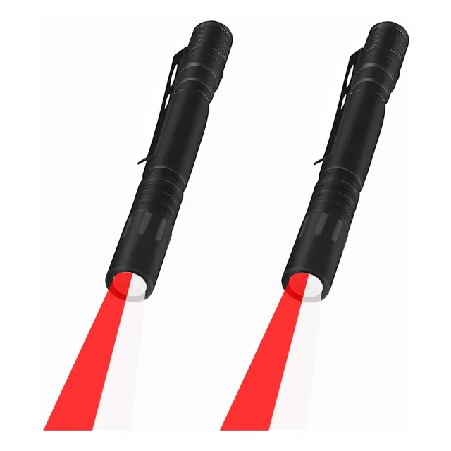Gaigaimall Linterna Luz Roja Doble Color Blanca Led Bolsillo
