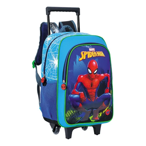 Morral Maleta Con Ruedas Escolar Spiderman Marvel Original