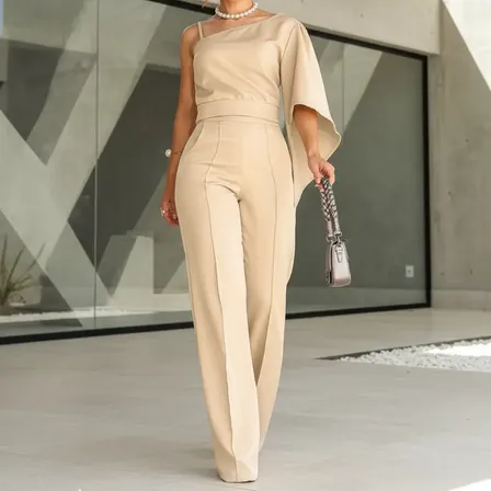 Conjunto Feminino Alfaiataria Elegante Blusa Calça Pantalona