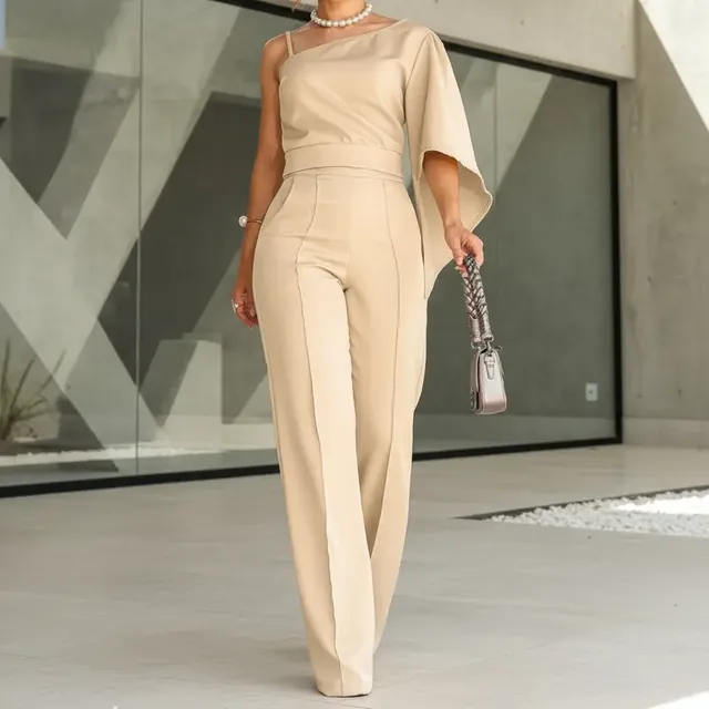 Conjunto Feminino Alfaiataria Elegante Blusa Calça Pantalona