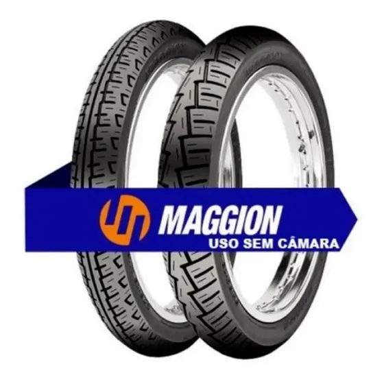 Par Pneu Sem Câmara Biz Pop Maggion 80/100-14 + 60/100-17