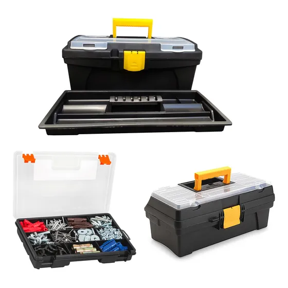 Kit X3 Caja Herramientas 12 Y 14 Pulgadas+ Caja 6 Litros