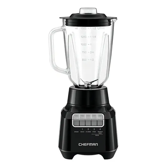 Licuadora Chefman Vaso De Vidrio 3 Vel. 1.5 Lts 400 W Negra Color Negro