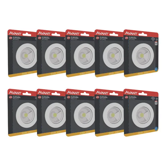 Kit 10 Spot Led Redondo Embutir 3000k 5w Avant Cor Branco-quente 3000K
