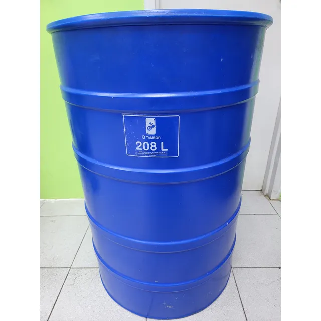 Pipote Tambor Para Agua Fibra 208 Lts Azul C Tapa