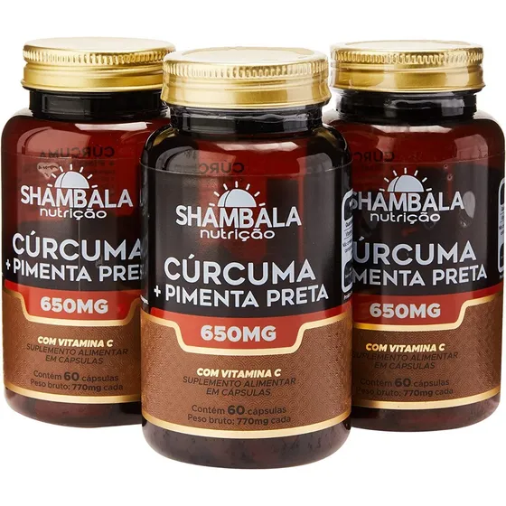Açafrão Da Terra Com Pimenta Preta - 180 Cápsulas - Shambala