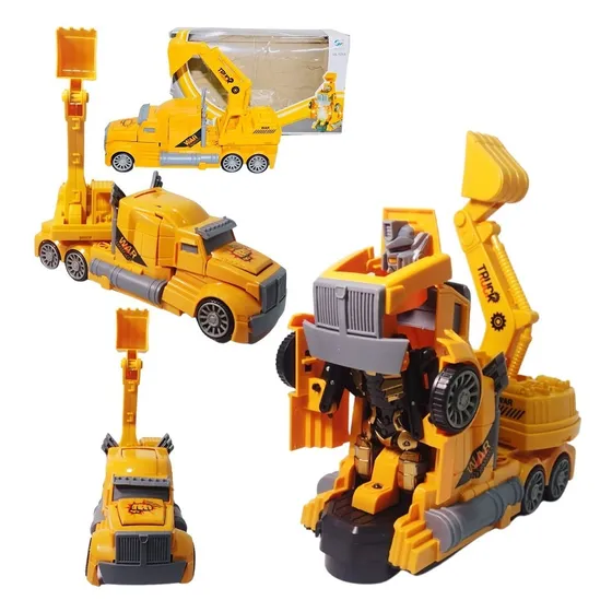 Camión Constructor Tractor Transformable Robot Luces Niños