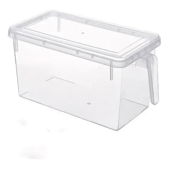 Caja Organizadora Para Refrigerador Con Tapa Y Mango - Cukin Color Transparente