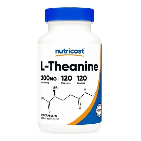 L Teanina 200mg 120 Cápsulas L Theanine Nutricost Nutricost! Sabor Neutro | Cuotas sin interés