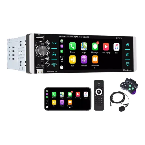 Radio 5.1 1 Din Apple Carplay Con Pantalla Táctil Bt Fm Ai V