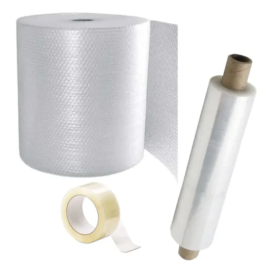 Kit Mudanza Plastico Aireado + Film Stretch + Cinta Embalaje