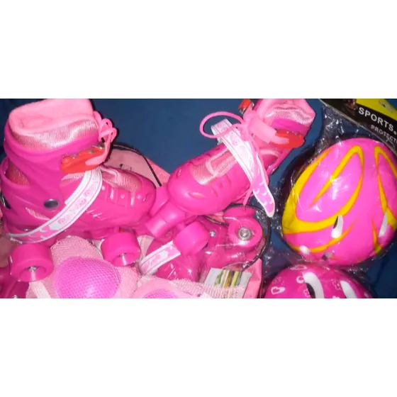 Patín Patines 4 Ruedas Ajustable Niña Kit Protección Caracas