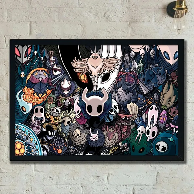 Cuadro Hollow Knight Marco Madera Vidrio 51x36cm Silksong 10
