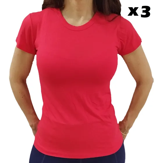 Blusa Franela (pack 3 Unidades) Stretch Manga Corta Qantik