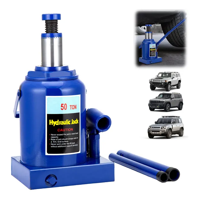 50 Toneladas Gato Hidraulico Tipo Botella Grande Portátil Para Carro, Gato Hidráulico Vertical De Grande Capacidad Profesional 50 Toneladas Altura De Elevación De 255mm - 465mm