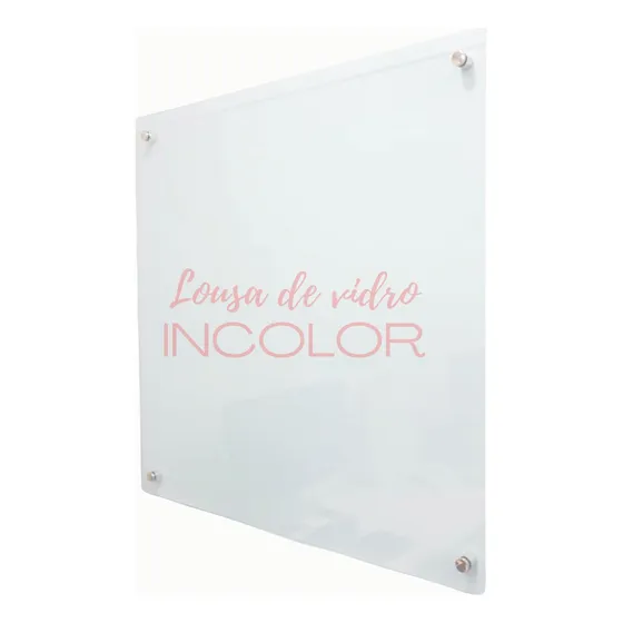 Lousa De Vidro Incolor 120x90 Cm Quadro Vidro Transparente