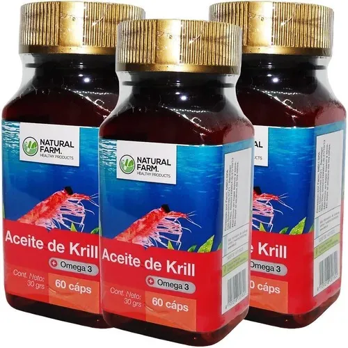 Aceite De Krill Nf 3 Frascos 3x60 Capsulas Blanda. Epa / Dha