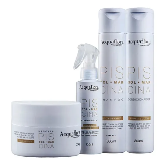 Acquaflora Kit Sol Mar Piscina Completo Fluido Iluminador
