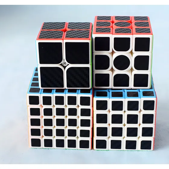 Cubo Mágico Box Moyu 2x2 + 3x3 + 4x4 + 5x5 Carbono