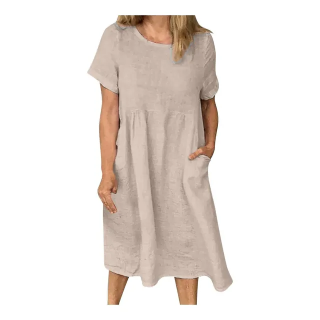 Vestido Largo Tipo Camiseta Para Dama Manga Corta Verano
