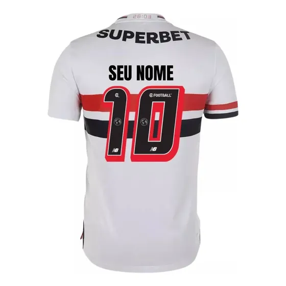 Camisa São Paulo 2023/24 Oficial Seu Nome + Patrocínio