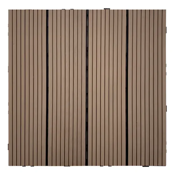 Baldosas Deck Wpc 30x30cm Rayado Para Exterior Color Chocolate | Cuotas sin interés