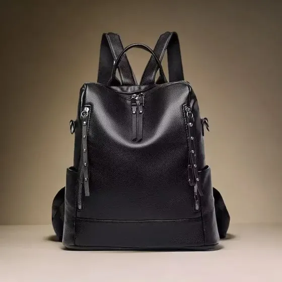 Mochila Feminina Couro Altíssima Qualidade Executiva Notebok