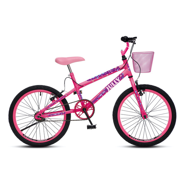 Bicicleta Infantil Colli Bike Jully 107-19d Aro 20 Com Cesta Cor Rosa Bicicleta Infantil Colli Bike Jully 107-19d Aro 20 Com Cesta Cor Rosa
