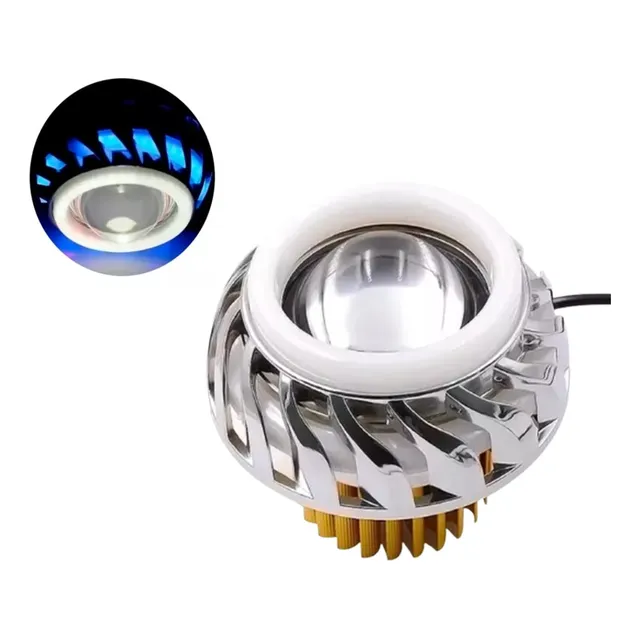 Faro Ojo Angel Y Demonio Lupa Led Moto Auto Tipo Turbina