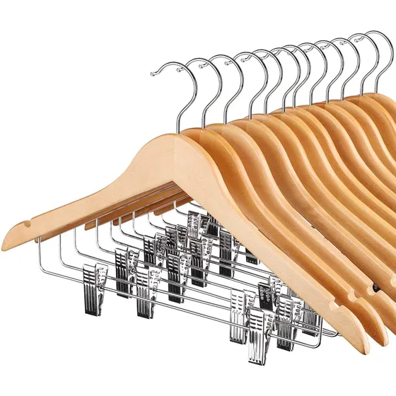 Ganchos De Madera Con Pinzas Para Ropa 5-pack