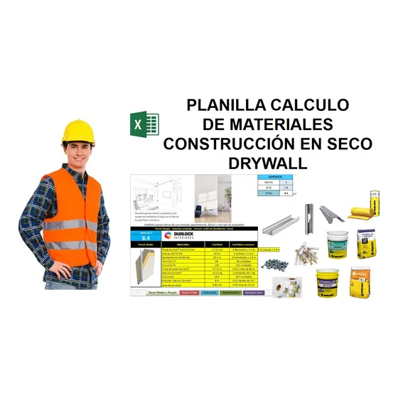 Calculo Materiales Construccion En Seco Drywall Planilla
