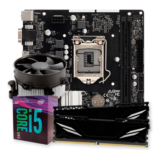 Kit Upgrade Gamer Intel I5-8400 + Cooler + H310 + 16gb Ddr4 Cor Preto