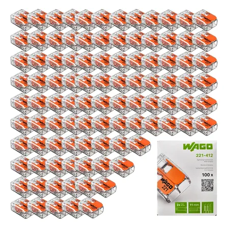Conector Wago Compacto Emenda 2 Fios Modelo 221-412 10 Peças
