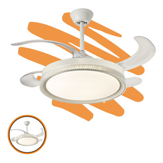Lustre Cristal Vent Ventilador Controle Retratil Led 3 Cores Lustre Cristal Vent Ventilador Controle Retratil Led 3 Cores
